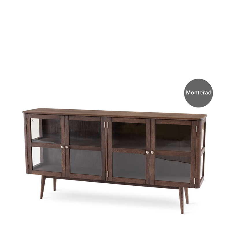 LÖDERUP Sideboard vitrin rökoljad ek